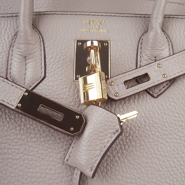 Replica Hermes Birkin 30CM Togo Leather Bag Grey 6088 On Sale - Click Image to Close